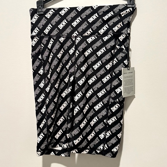 DKNY Sport Womens Logo Print High Waist Active Yoga Bike Shorts - Picture 16 of 16